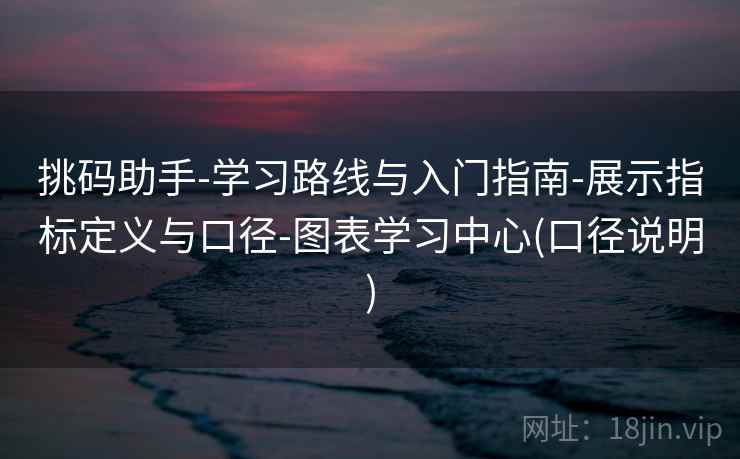 挑码助手-学习路线与入门指南-展示指标定义与口径-图表学习中心(口径说明)
